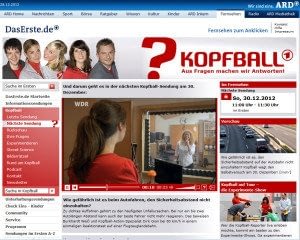 Thema Lippenlesen im ARD "Kopfball" 1 Lippenlesen im ARD "Kopfball"