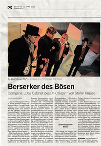 Referenzen 2 Kritik zum Theaterstück "Das Cabinet des Dr. Caligari"