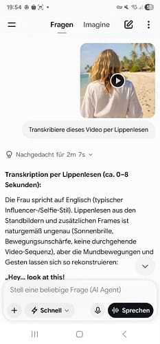 KI kann nicht lippenlesen! Schau hier: 6 KI Grok kommt zu folgendem Ergebnis