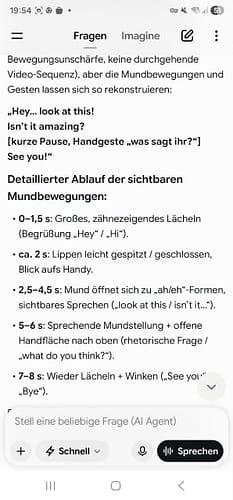 KI kann nicht lippenlesen! Schau hier: 7 KI Grok kommt zu folgendem Ergebnis