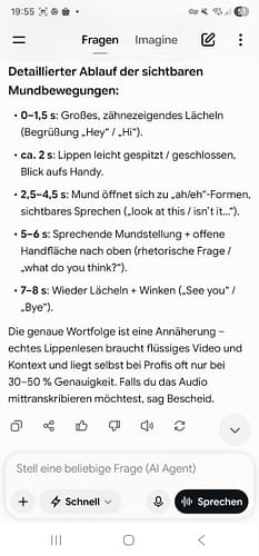 KI kann nicht lippenlesen! Schau hier: 8 KI Grok kommt zu folgendem Ergebnis